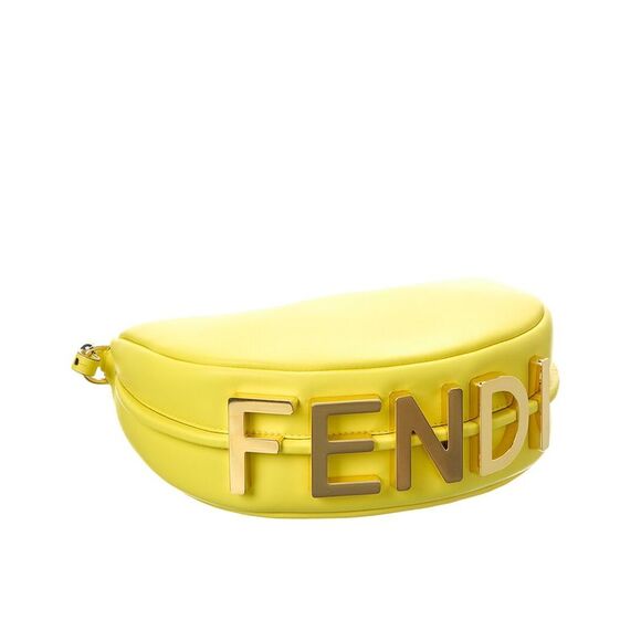 Fendi Fendigraphy Mini Leather Hobo Bag, Yellow - Picture 4 of 6